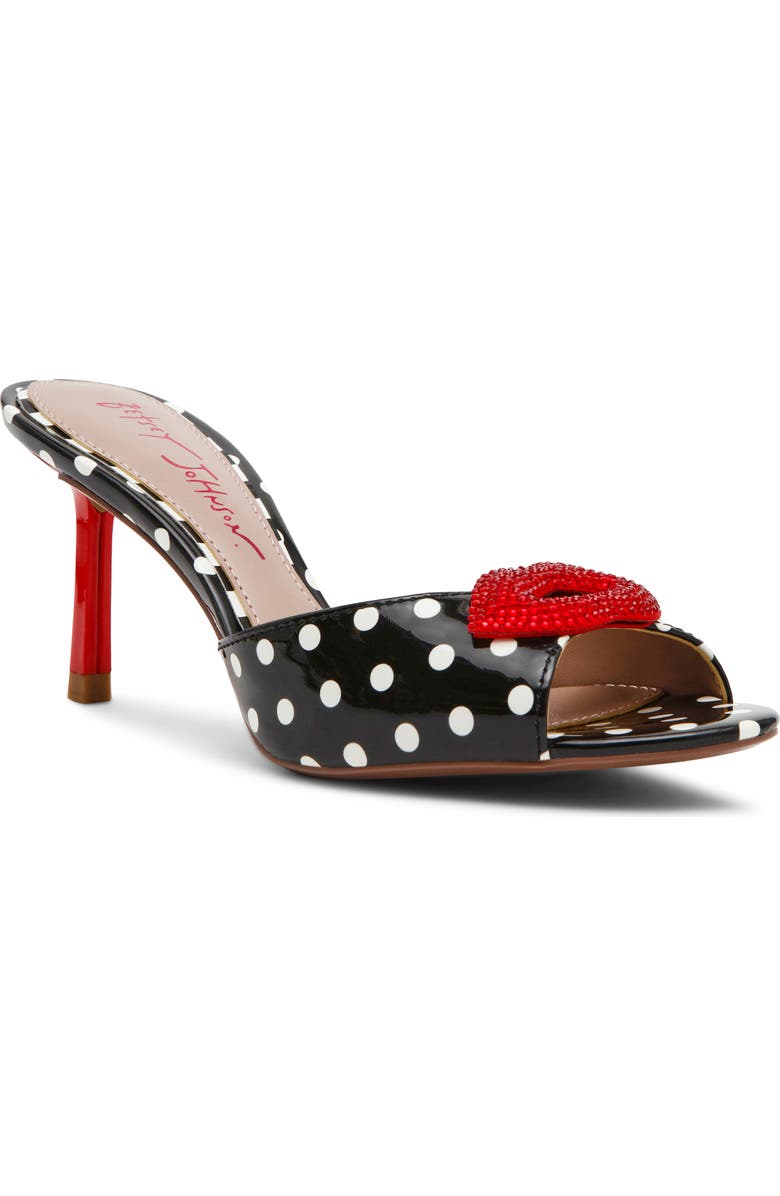 Betsey Johnson Casidy Sandal, Main, color, White/ Black Polka Dot