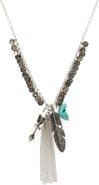 OLIVIA WELLES Feather Cluster Pendant Necklace
