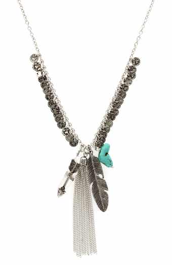 Feather Cluster Pendant Necklace