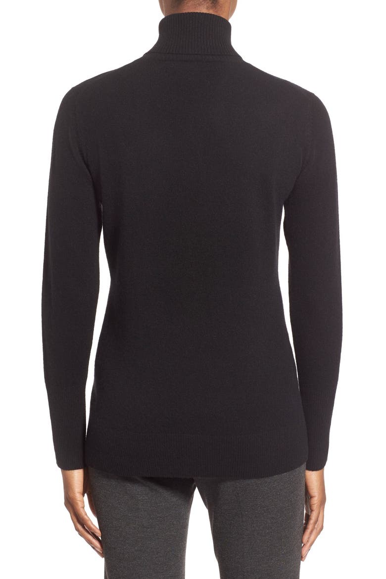 Cashmere Turtleneck Sweater, Alternate, color, BLACK