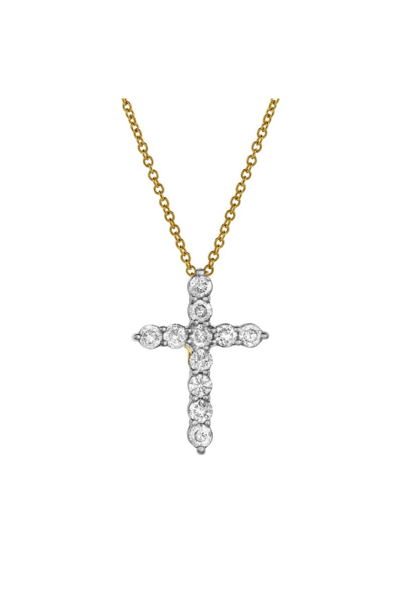 Petite Cross Diamond Pendant in 10K Yellow Gold, Main, color, 10K Yellow Gold