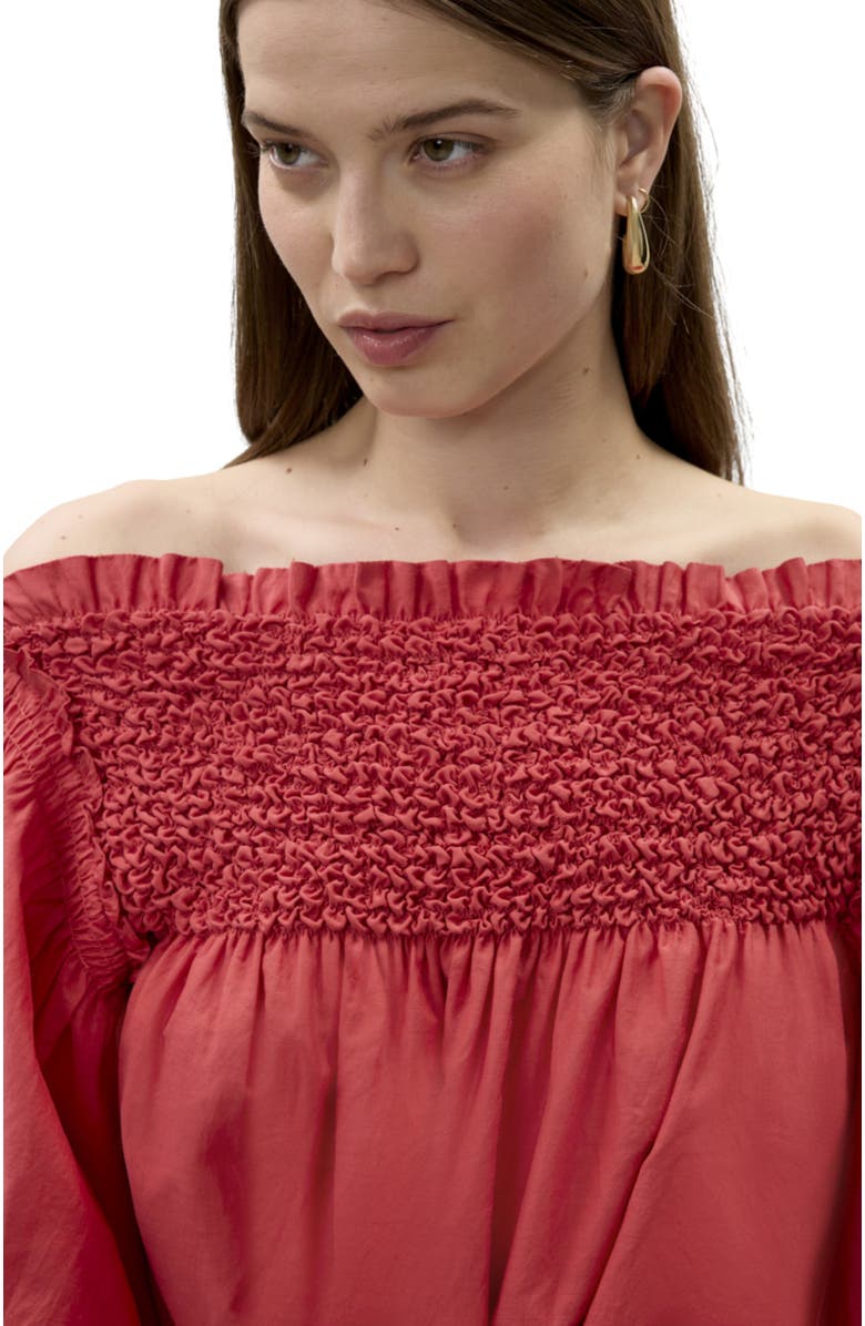 Rebecca Taylor Merrick Silk Cotton Midi Dress, Alternate, color, Scarlet