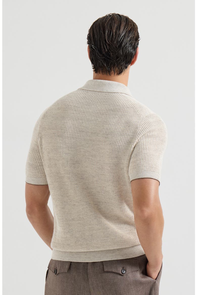 Half English rib knit polo, Alternate, color, Yuta