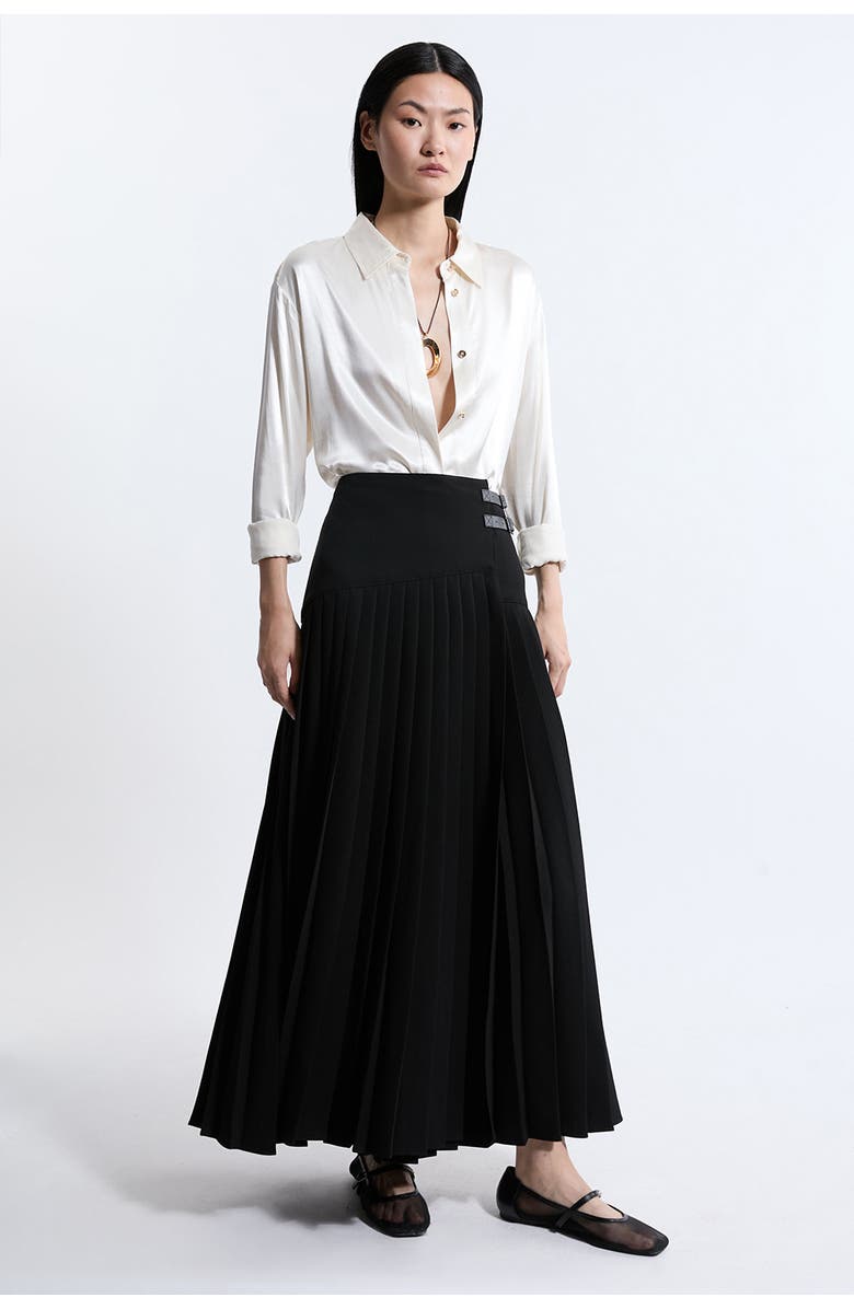 Karen Millen Buckle Detailed Maxi Skirt, Alternate, color,