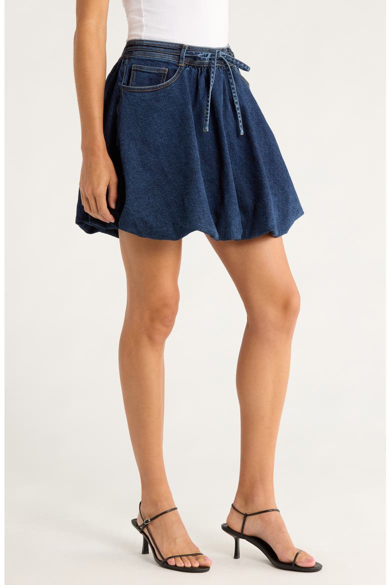 Steph Tie Waist Denim Miniskirt, Alternate, color, FONTAINE