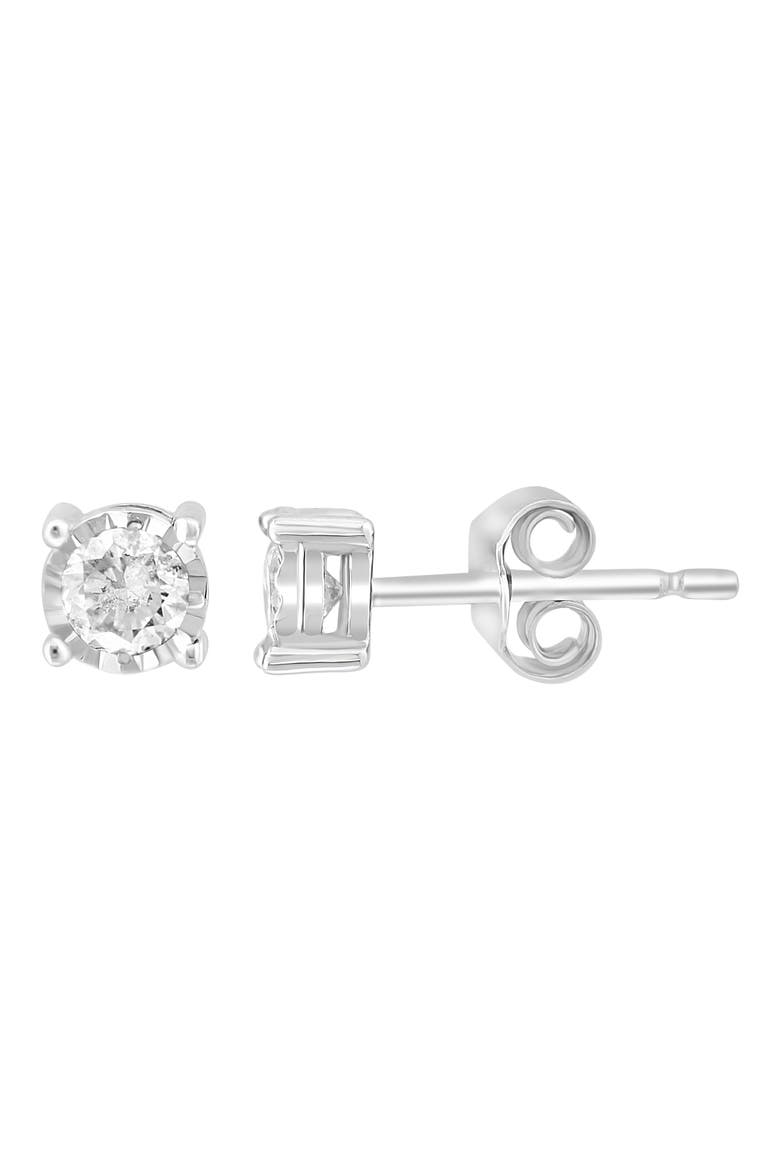 Diamond Stud Earrings, Main, color, WHITE