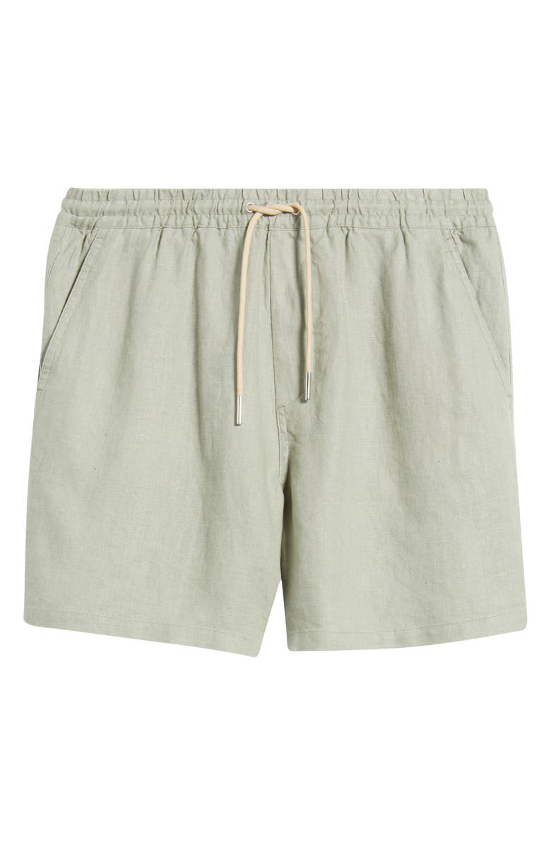 NN07 1454 Gregor Linen Drawstring Shorts, Alternate, color, Sage Green