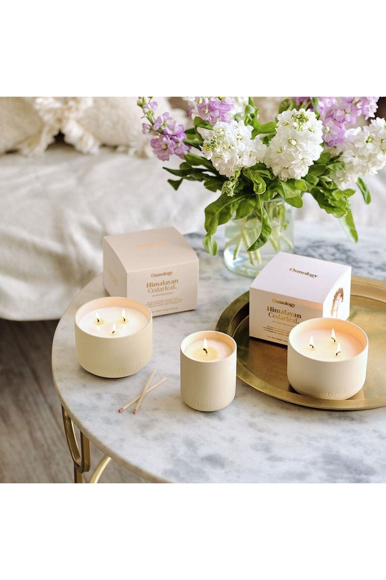 Himalayan Cedarleaf Scented Triple Wick Candle, Alternate, color, white