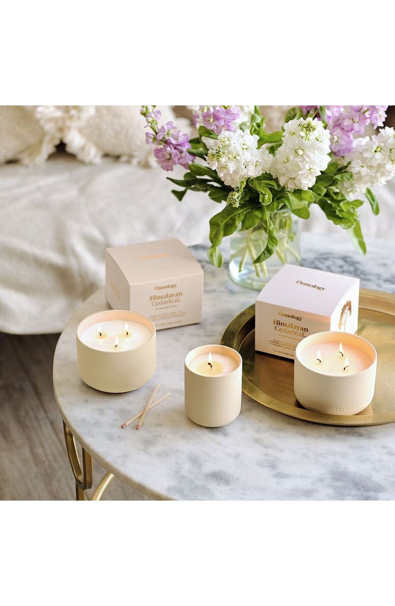 Osmology Himalayan Cedarleaf Scented Triple Wick Candle, Alternate, color, White