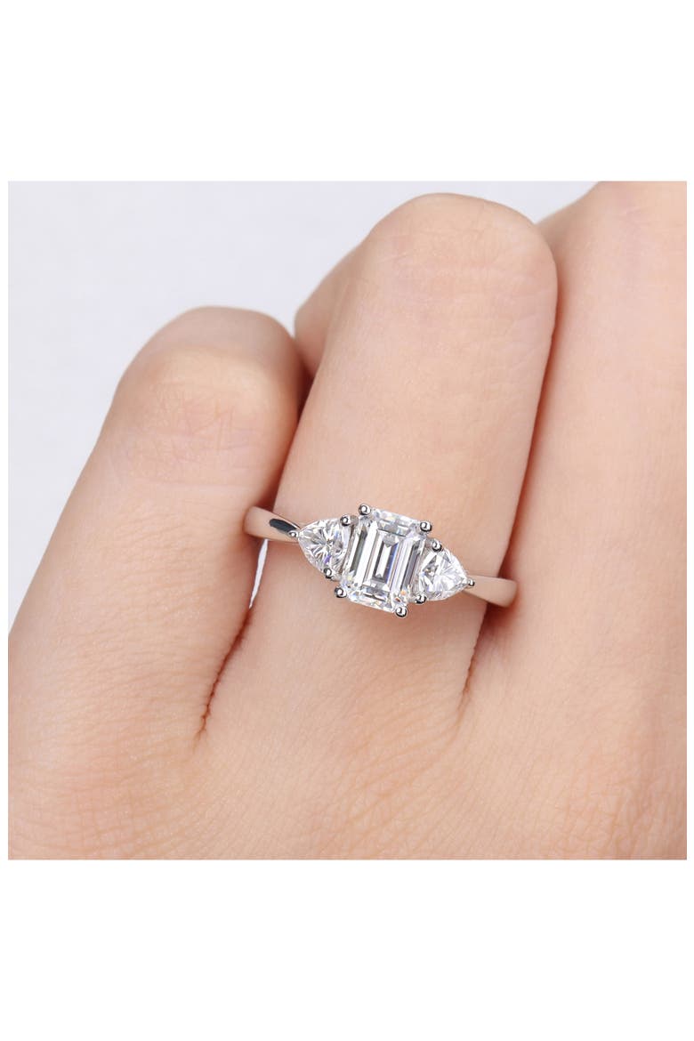 Sterling Silver Lab Created Moissanite Ring, Alternate, color, SILVER
