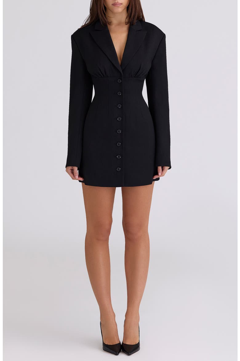 formal black dress with jacket Long Formal Dress with Beaded Long-Sleeve Jacket Black / 18