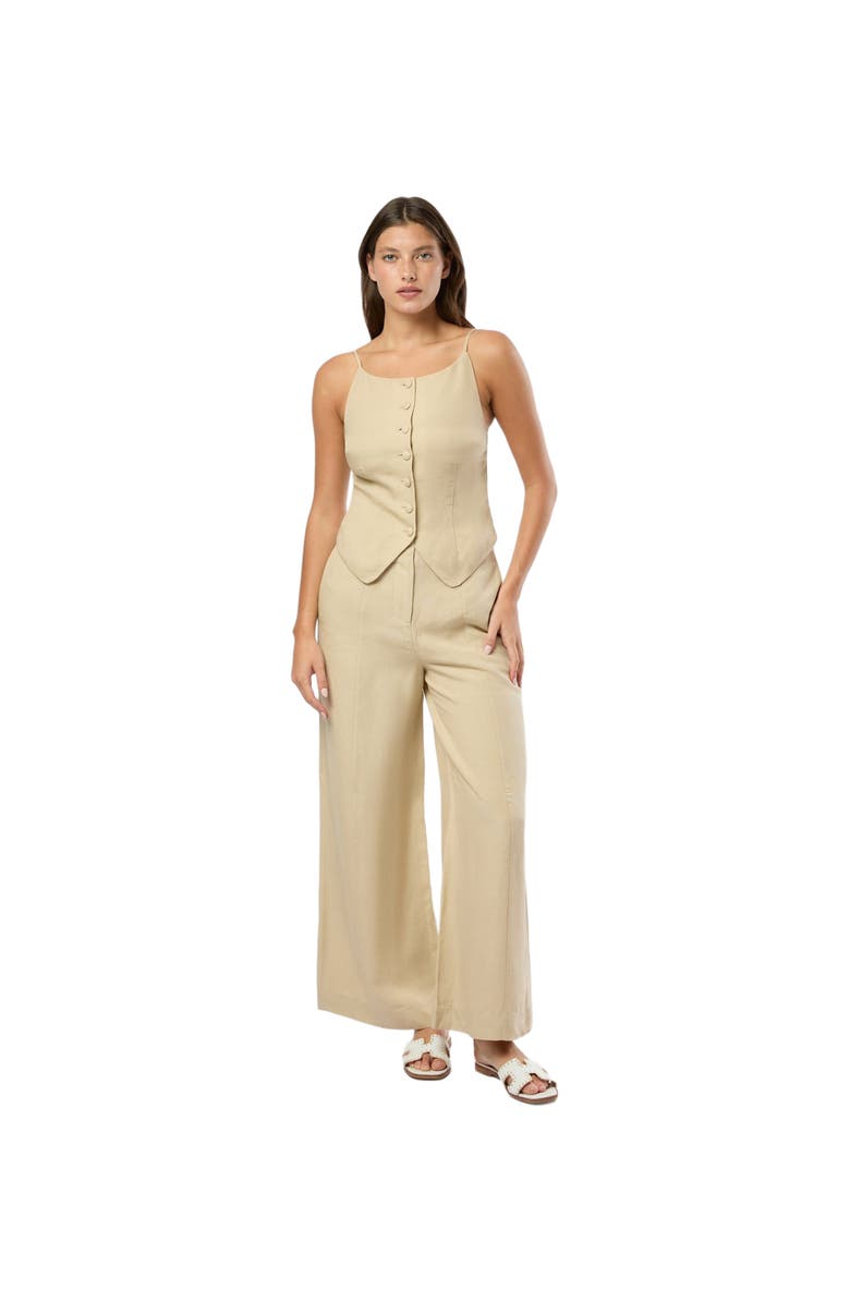 Onia Air Linen Palazzo Pant, Main, color, Jute