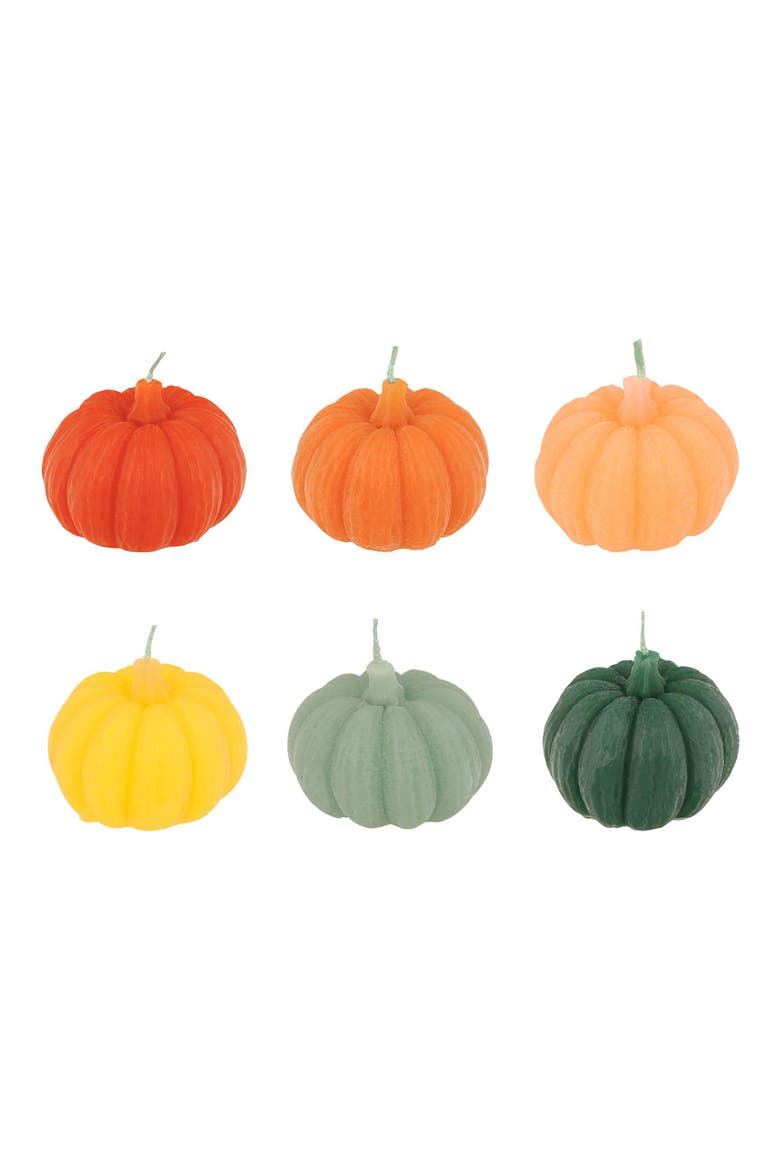 6-Pack Pumpkin Candles, Main, color, ORANGE MULTI