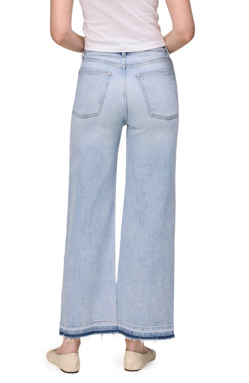 Warp & Weft Warp+weft Icn Release Hem High Waist Ankle Wide Leg Jeans In Blue