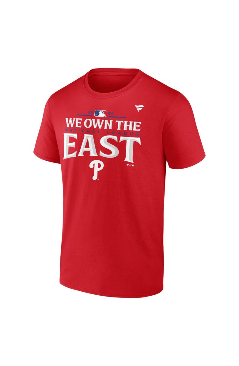 FANATICS Men's Fanatics Red Philadelphia Phillies 2024 NL East Division Champions Big & Tall Locker Room T-Shirt, Alternate, color, 