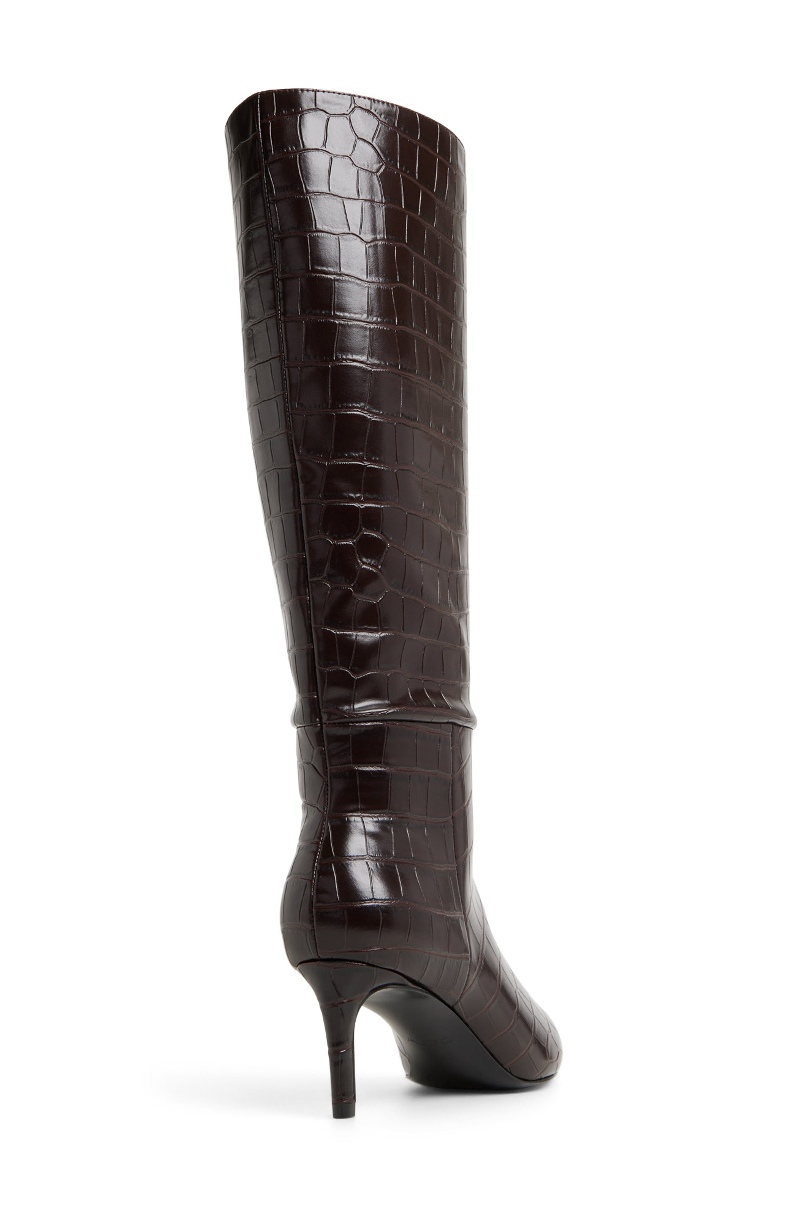 Heathher Pointed Toe Knee High Boot, Alternate, color, DARK BROWN