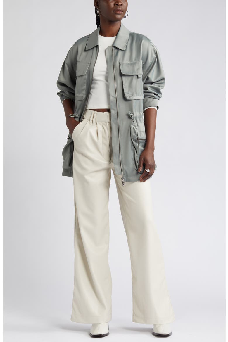 Satin Utility Jacket, Alternate, color, GREEN HALO