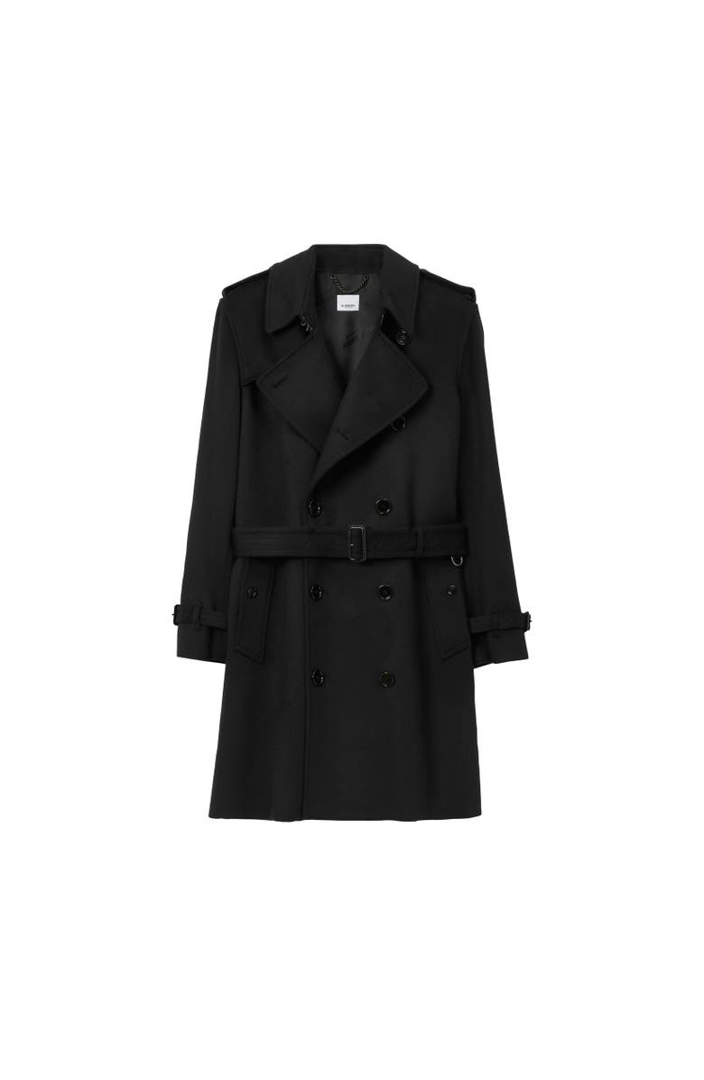 Burberry Mid-length Cashmere Blend Kensington Trench Coat, Alternate, color, 
