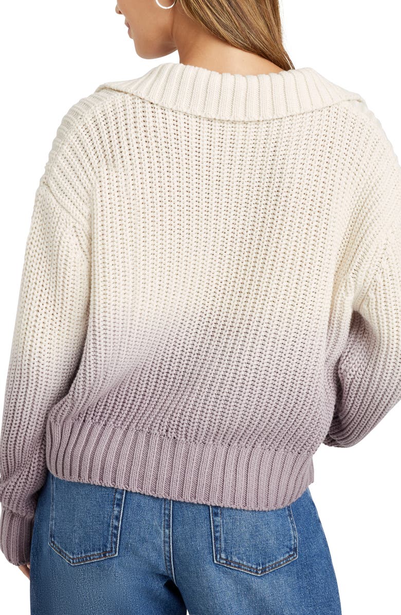 Splendid Raya Ombré Cotton Polo Sweater, Alternate, color, Lavendar Ombre