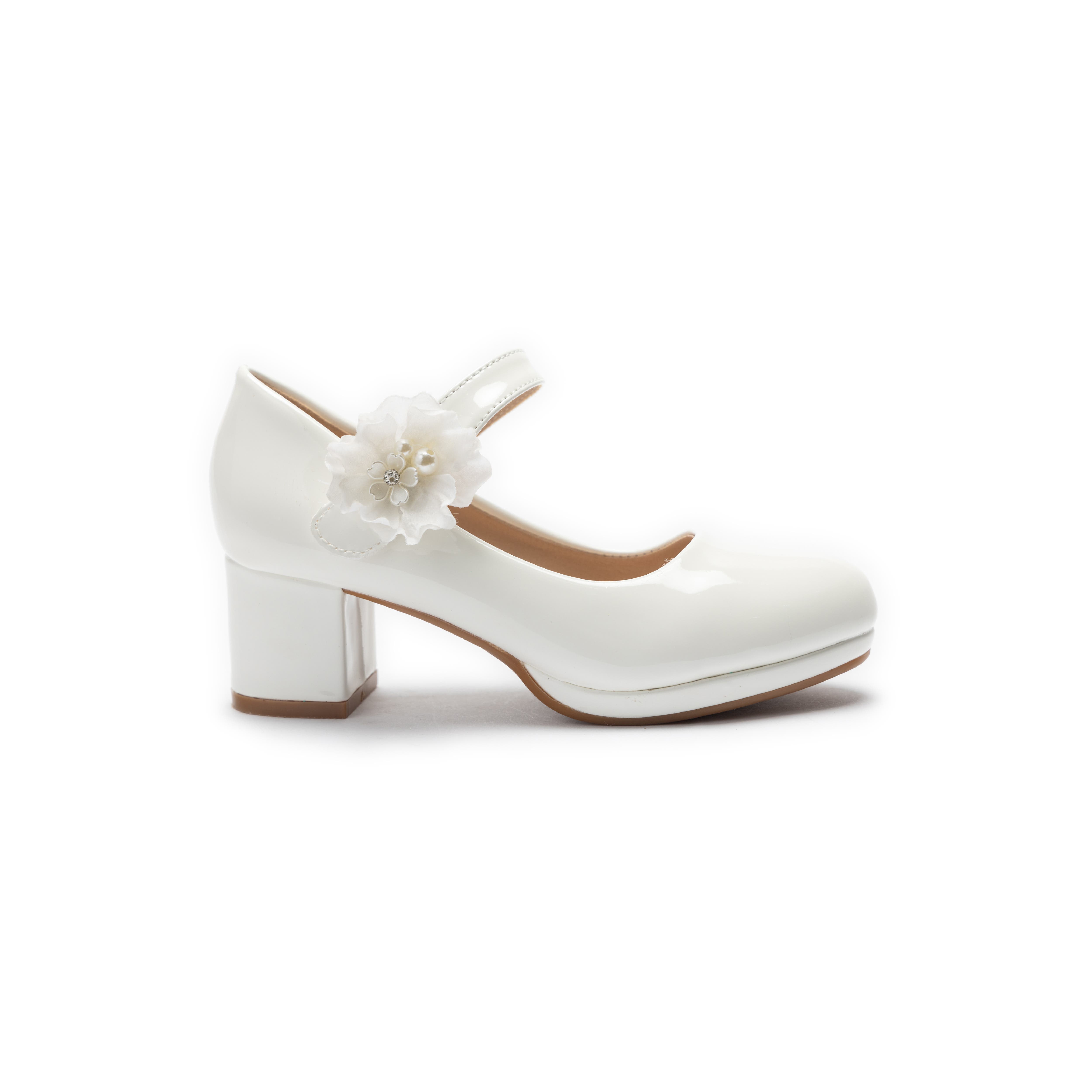 Evelisse Flower Mary Jane Shoes, Alternate, color, White