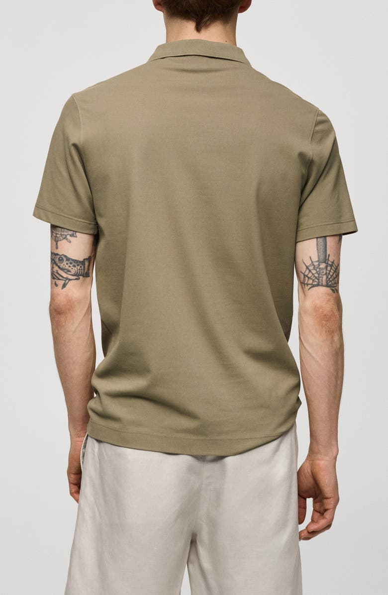 MANGO Cotton Blend Piqué Knit Polo, Alternate, color, 