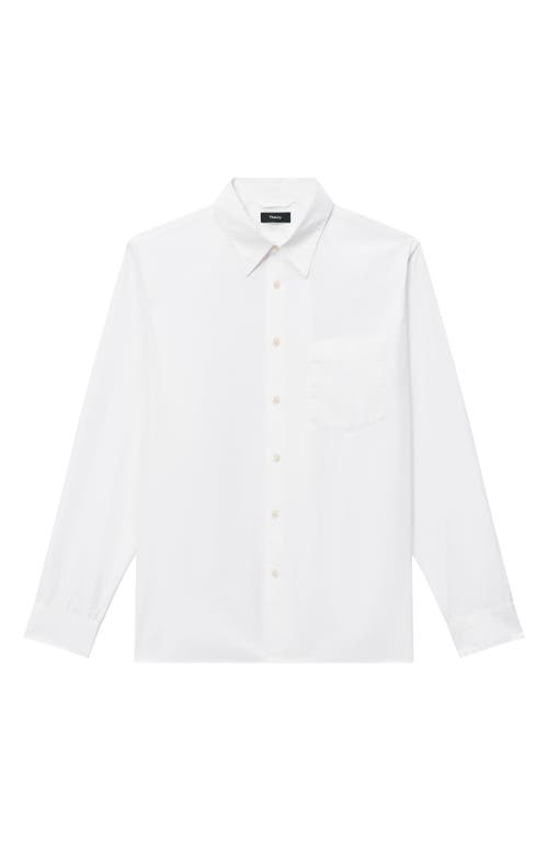 Theory Weekend Solid Cotton Button-up Shirt In White