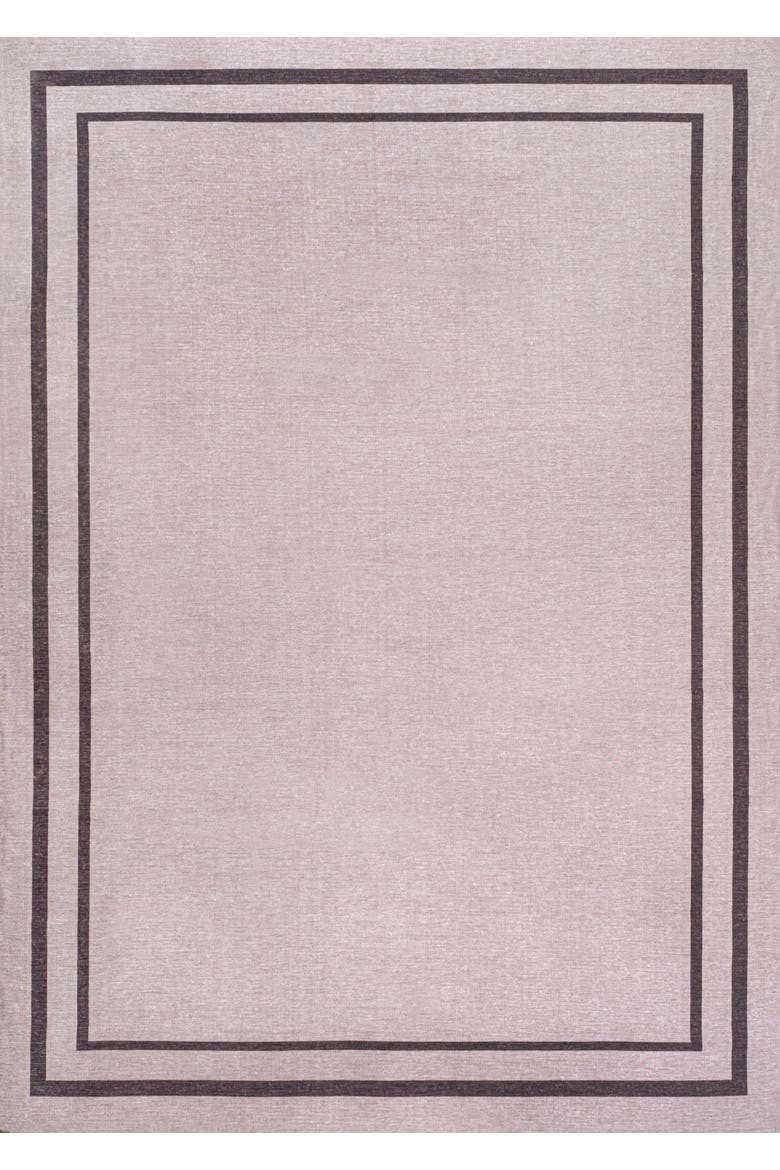 Sloane Classic 2-Stripe Border Washable Area Rug, Alternate, color, Light Purple/Purple
