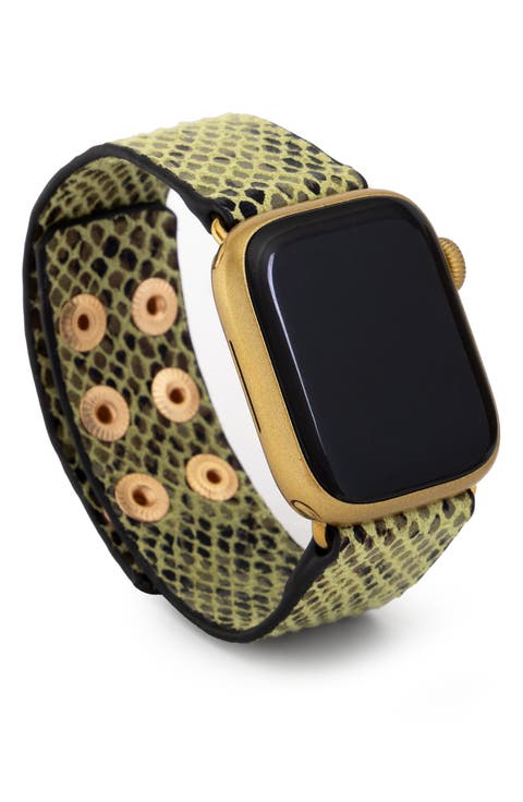 Snakeskin Faux Leather Apple Watch® Watchband