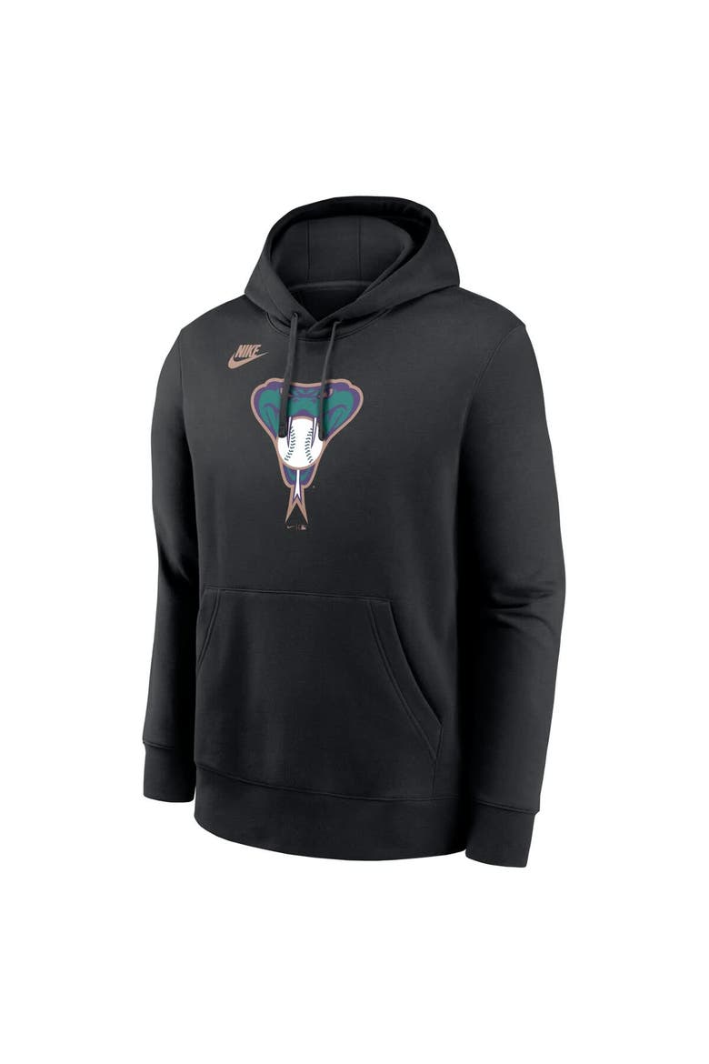 Men's Nike Black Arizona Diamondbacks Cooperstown Collection Logo Club Pullover Hoodie, Alternate, color, Black