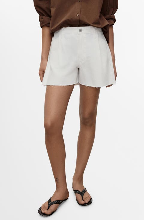 Frayed Hem Denim Shorts