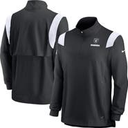 Nike Men's Nike Black Las Vegas Raiders Sideline Coach Chevron Lockup Quarter-Zip Long Sleeve Top