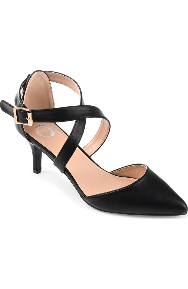 Journee Collection Riva Crossover Pump, Main, color, Black
