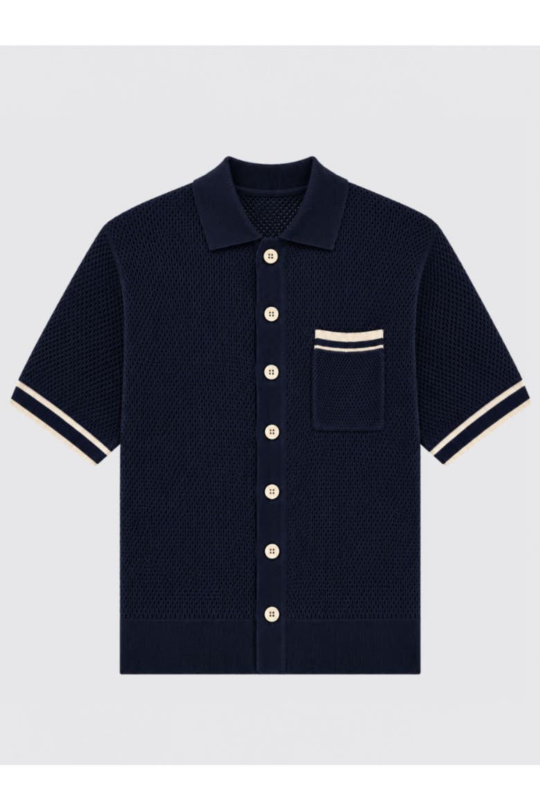 Resort Knitted Shirt, Alternate, color, Navy