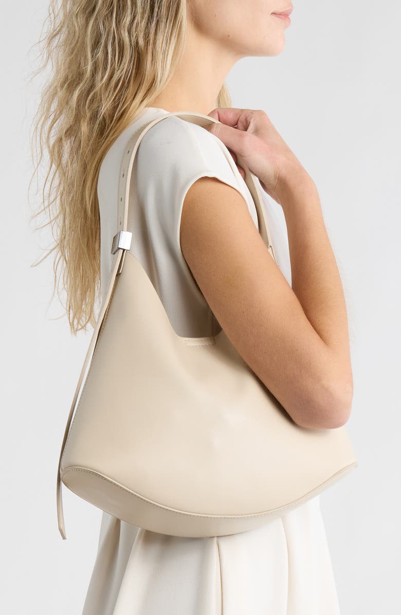 BCBG Curved Bottom Hobo Bag, Alternate, color, Almond