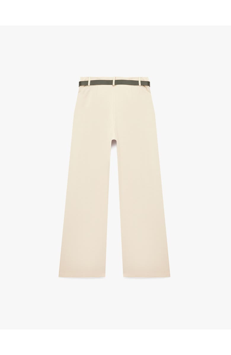 Koton Wide Leg Trousers with Belt, Alternate, color, Beige