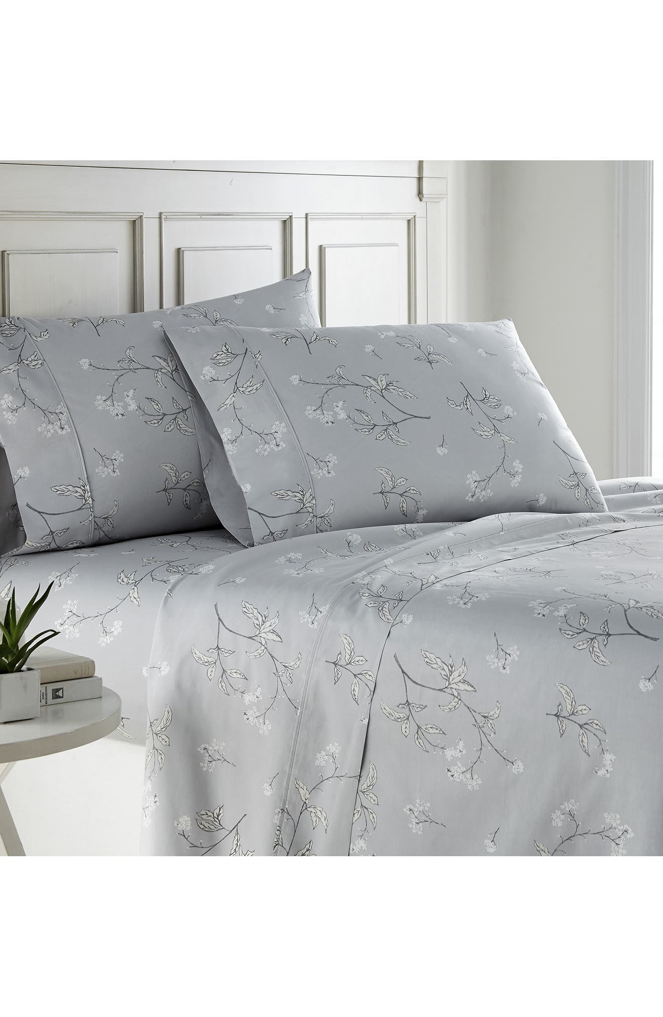 SOUTHSHORE FINE LINENS Myosotis Scorpioides 300 TC Long Staple Sateen Cotton Sheet Set
