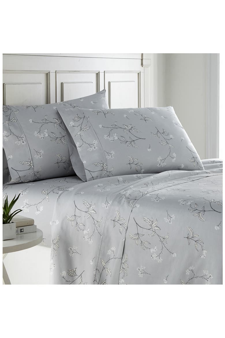 Myosotis Scorpioides 300 TC Long Staple Sateen Cotton Sheet Set, Main, color, GREY