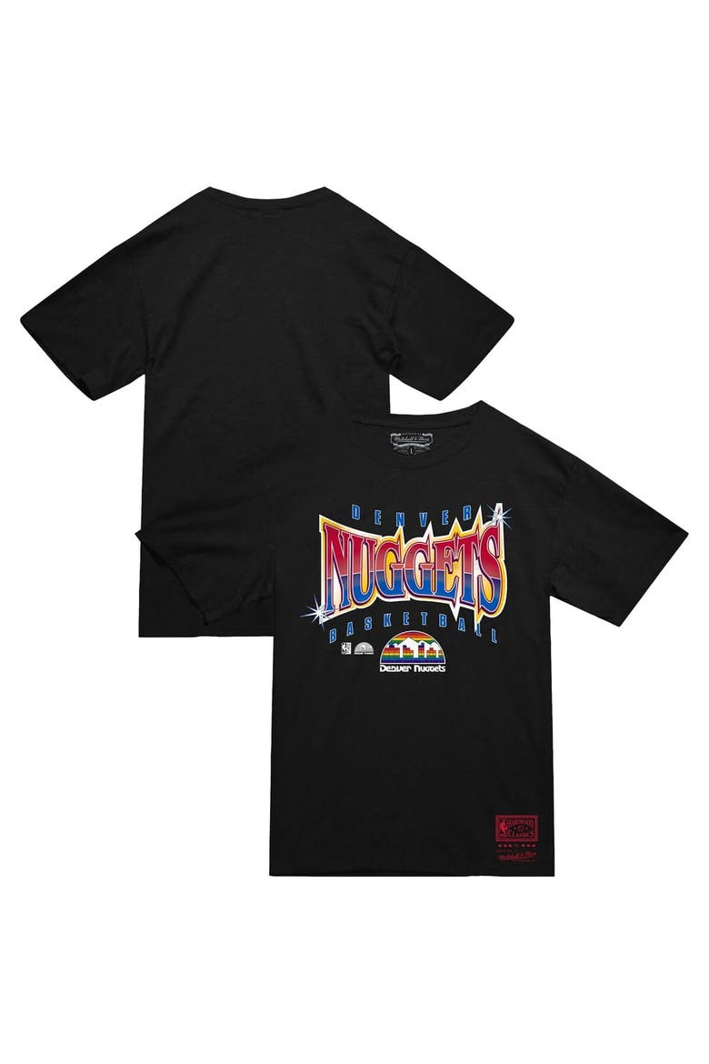 Men's Mitchell & Ness  Black Denver Nuggets Worldwide Collection Glow Up T-Shirt, Alternate, color, Black