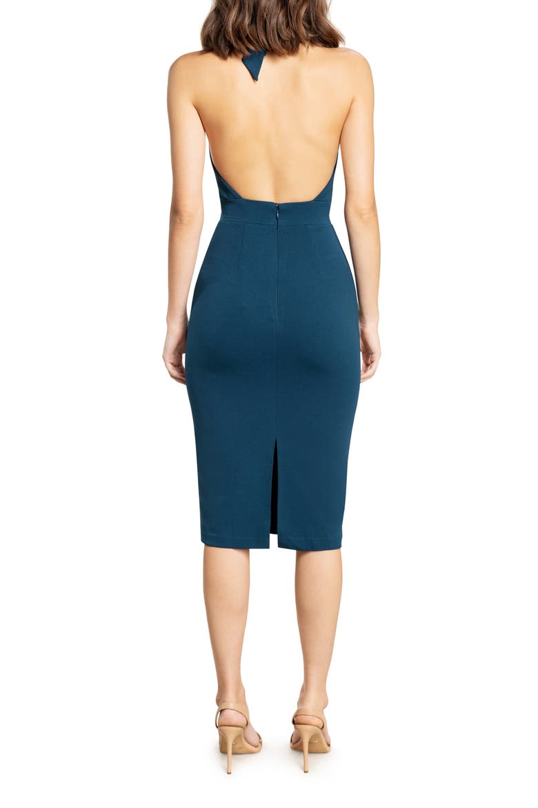 Vanessa Halter Body-Con Midi Dress, Alternate, color, PEACOCK BLUE
