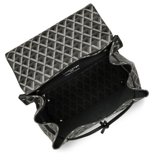 Lancaster Backpack With Flap And Snap Closure Ikon In Noir