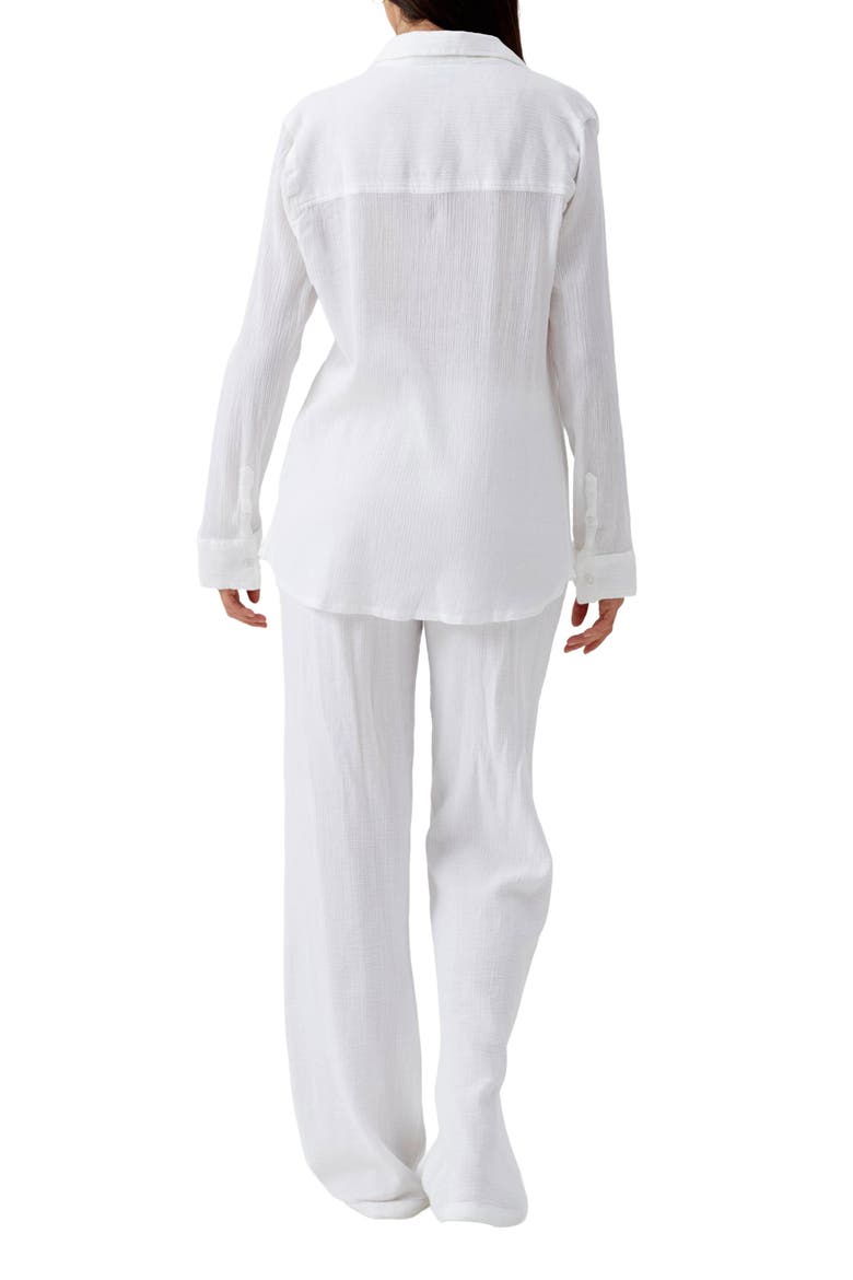 Tina Core Cotton Gauze Button-Up Cover-Up Shirt, Alternate, color, WHITE