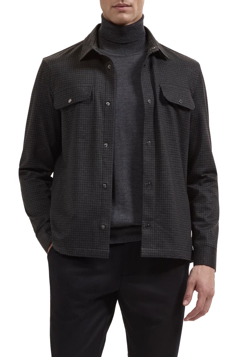 Long Sleeve Knit Button Up Shirt, Main, color, BLACK