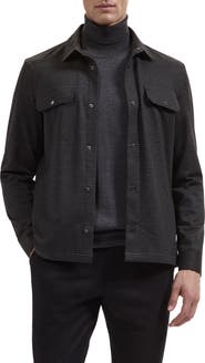 Bugatchi Long Sleeve Knit Button Up Shirt