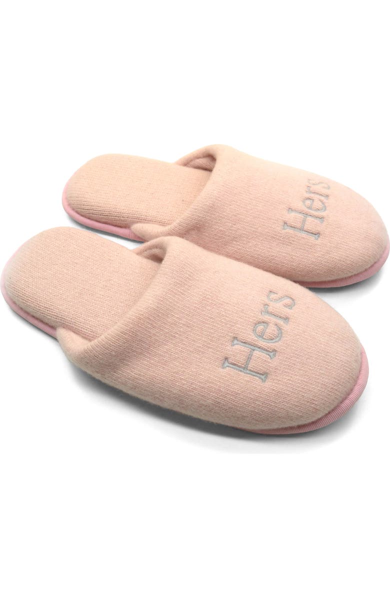 Portolano Embroidered Cashmere Scuff Slipper, Main, color,