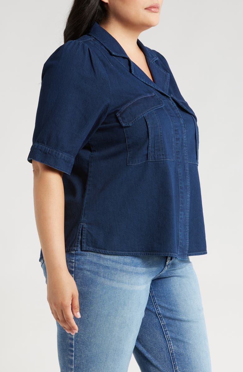 Wit & Wisdom Denim Camp Shirt, Alternate, color, 