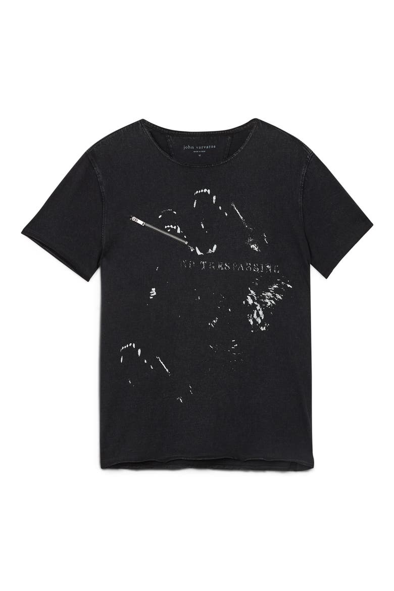 Raw Edge Zipper Graphic T-Shirt, Alternate, color, BLACK