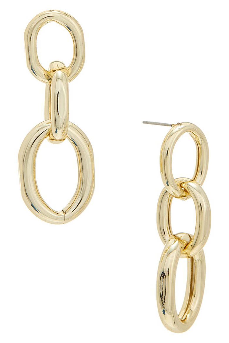 Oval Link Linear Drop Earrings, Main, color, YELLOW