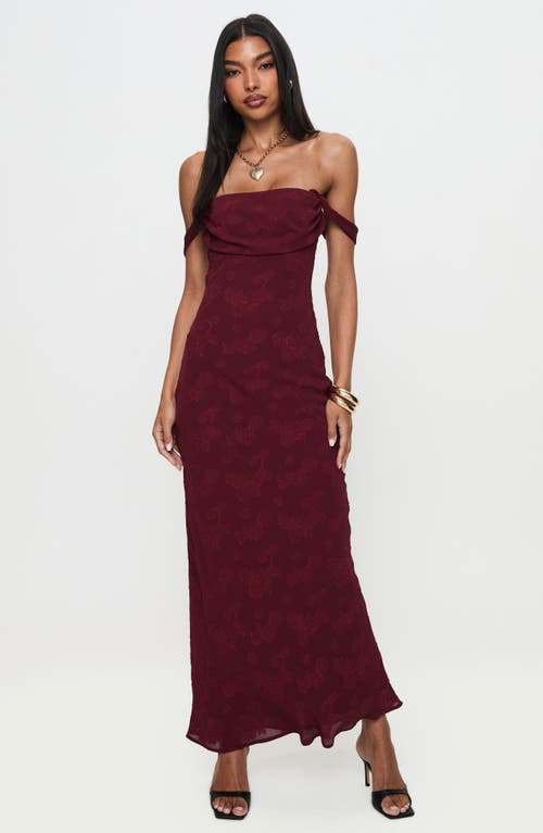 Princess Polly Azura Off The Shoulder Gown In Burgundy