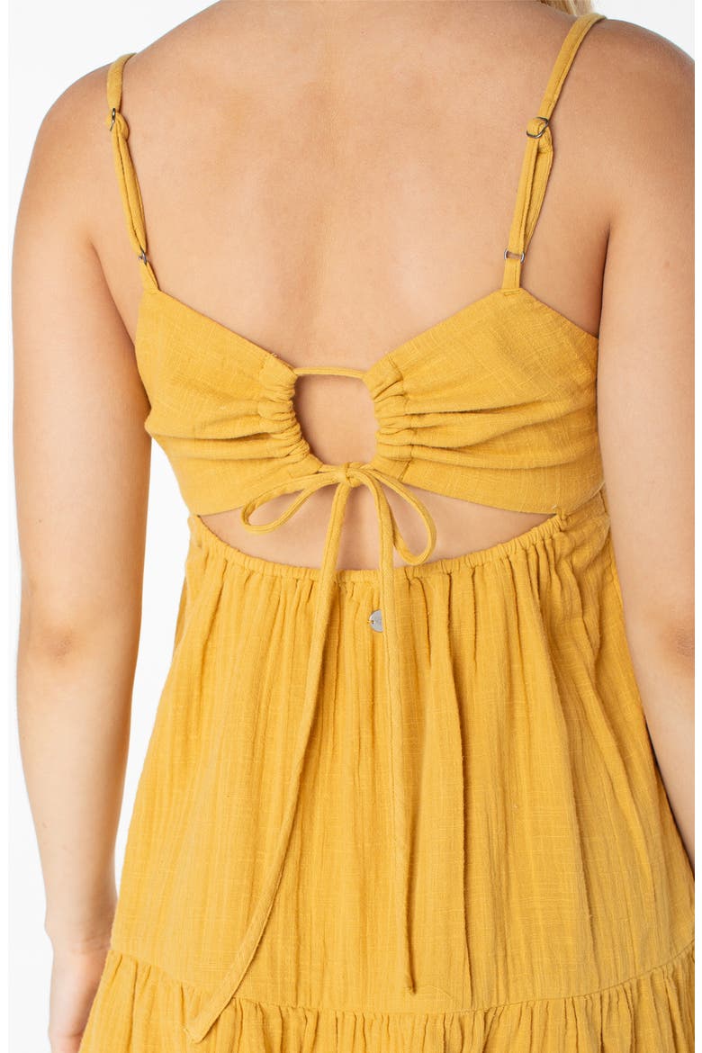 Warm Rays Cotton Minidress, Alternate, color, AMBER GOLD SOLID