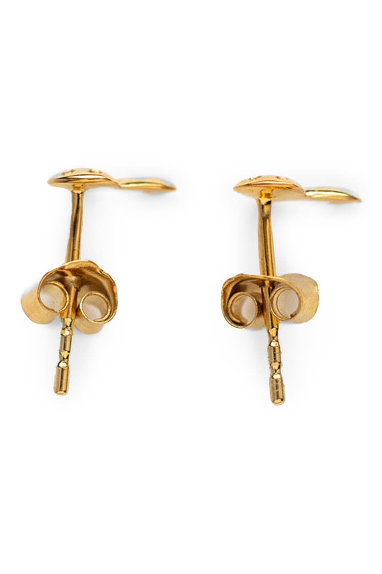 Solid 9K Gold Mushroom Stud Earrings, Alternate, color, GOLD